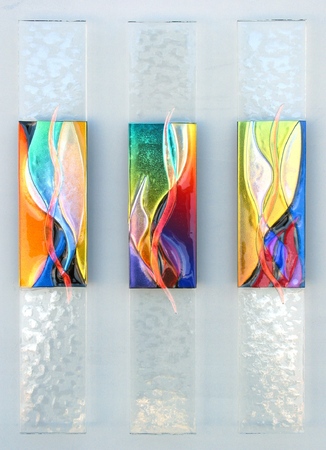 Glass River Series
3.25 x 20 x 1 each panel : Abstractions : art & architectural glass for residential & commercial installations,purchase & commission