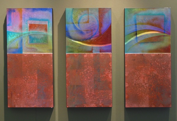 Ocean Dream Triptych
10 x 22 x 2 each panel : Abstractions : art & architectural glass for residential & commercial installations,purchase & commission