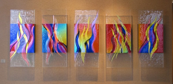 Flame Series
10 x 23.5 x 2 each panel : Abstractions : art & architectural glass for residential & commercial installations,purchase & commission