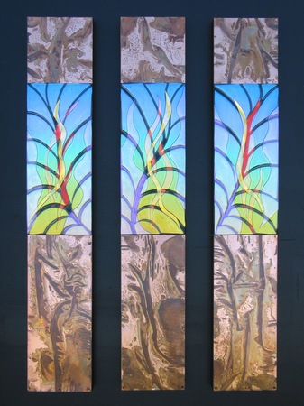 Jungle Series
7 x 40 x 2 each panel
 : Botanicals : art & architectural glass for residential & commercial installations,purchase & commission