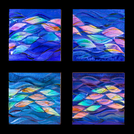 Schooling
15 x 15 x 4 each panel : Water : art & architectural glass for residential & commercial installations,purchase & commission