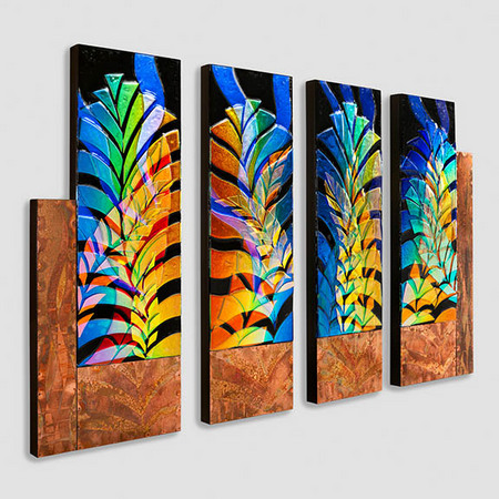 Fronds
12 x 39 x 2 each panel : Botanicals : art & architectural glass for residential & commercial installations,purchase & commission