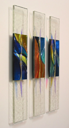 Glass River Series
3.25 x 20 x 1 each panel : Abstractions : art & architectural glass for residential & commercial installations,purchase & commission