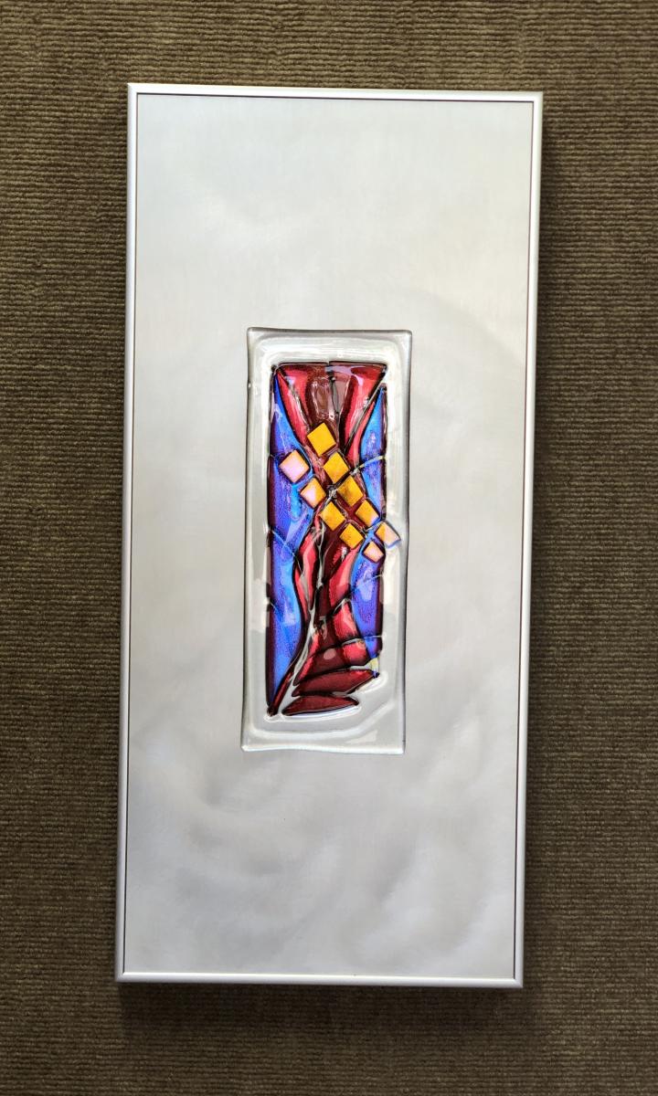BALI BEACH
Kiln-fired glass on brushed aluminum
22x10x1
$325 : Available Work : art & architectural glass for residential & commercial installations,purchase & commission